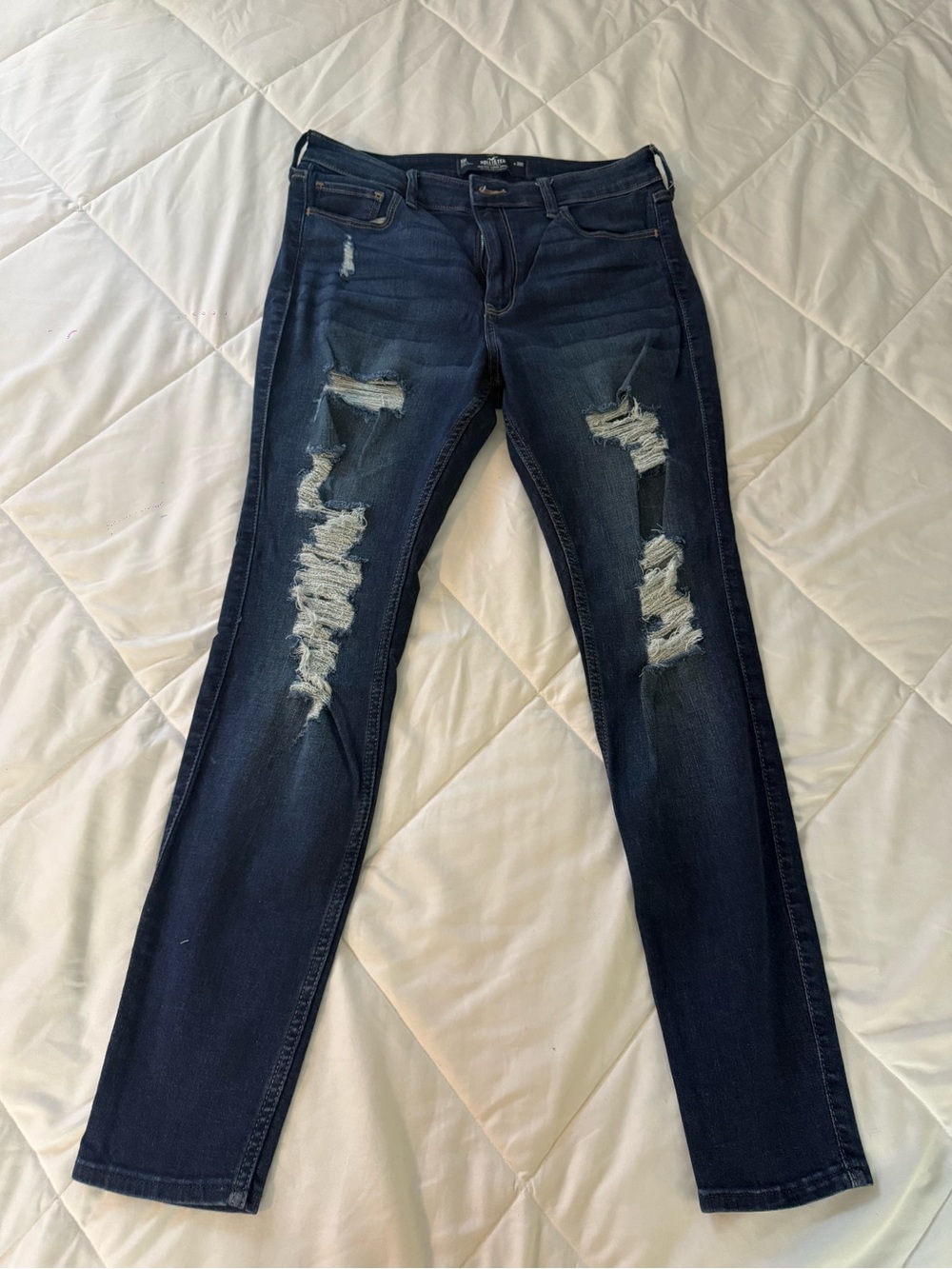 Hollister Distressed Dark Indigo Skinny Jeans